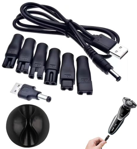 5V Netzkabel Kabel Rasierer Ladegerät Ersatz, Netzteil-Ladegerät 7 pcs, USB Adapter Set, Für alle Arten von Rasierern elektrischen Pflegegeräten Haarschneidern Luftreinigern und anderen Ladekabeln