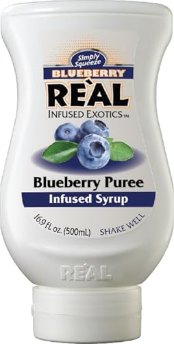 Reàl Infused Exotics - Sirup für Cocktails basierend auf Qualität Blaubeeren Püree - Eiscreme Desserts Semifreddi - die Zubereitung von Cocktails und Drinks - Vegan - 500ml - Blaubeere (Blueberry)