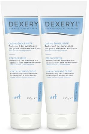 Dexeryl Pflegecreme 2x250g: Pflege und Schutz für trockene Haut insbesondere bei verschiedenen Hauterkrankungen wie Neurodermitis. Parfümfrei und ohne Parabene