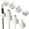 8 Pack Magnetic Cord Organizer, Easy Secure Adhesive Cable Management, Wire Holder Keeper Organizer Management, Hide Or Organize Phone USB Charger Cable for Home,Office,Car,Desk,Nightstand-White