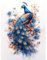 RICUVED Pfau Diamond Painting Erwachsene, 5D Diamant Painting Bilder Erwachsene, DIY Diamond Painting Bilder Tiere Diamant Malerei Set für Wanddekoration 30x40cm
