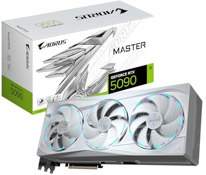 GIGABYTE AORUS GeForce RTX 5090 Master ICE 32G Graphics Card, WINDFORCE Cooling System, 32GB 512-bit GDDR7, GV-N5090AORUSM ICE-32GD Video Card