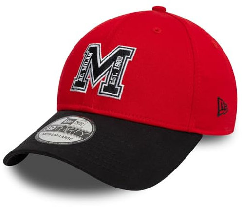 New Era 39Thirty Stretch Cap - AC Mailand schwarz - XS/S