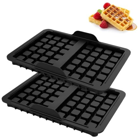 2 Pièces Moules à Gaufres Air Fryer en Silicone Compatibles avec Ninja AF300EU, AF400EU, AF451EU et SL400EU, Empilables, Accessoires pour Gaufres