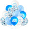 Ovanda 24 Stücke Taufe Luftballon, Taufe Deko, Junge Mädchen Blau Geschenk zur Taufe als Geburtstag Hochzeit Baby Shower Jubiläum Party Dekoration, Meine Taufe Taube Regenbogen Muster Taufe Ballon