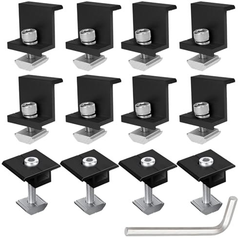 12 Stück Halterung Balkonkraftwerk, Solarmodul Halterung Endklemme 30mm-35mm Schwarz, Solarpanel-Z-Halterung,Für Solarpanel Halterung,Trapezblech Flachdach Montage PV Befestigung Set