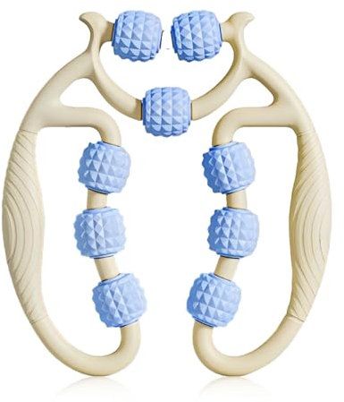 Rouleau de Massage Anti-Cellulite,1 PCS Rouleau Musculaire pour Jambes Rouleaux de Massage pour Muscles Rouleau Cellulite pour Cuisses Outil de Massage Équipement pour Coude Fitness,Blanc bleu