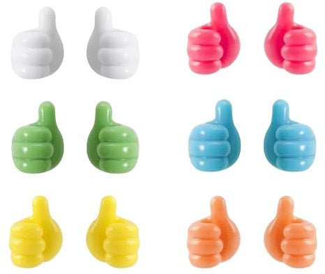 12 pcs suction cup hooks,No Drill self adhesive cable clips desk cord management tidy office home desktop Bathroom gadget Removable adjustable Thumb Cables Holder trunking tool,for USB Charging