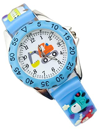 SOIMISS Kinderarmbanduhr 3D Quarz mit Glas und Silikon für Kinder | Armbanduhr Kinder, Kinderarmbanduhr Bagger, Cartoon Armbanduhr
