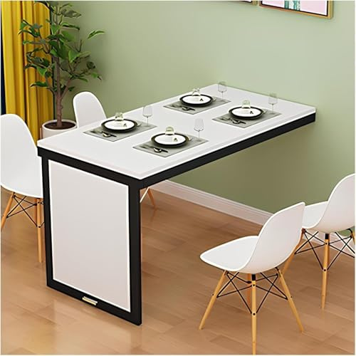 PVYGDXYI Wandmontierter, faltbarer schwebender Schreibtisch, platzsparend, zusammenklappbar, Laptop mit Klapptisch, Holz, Murphy, zusammenklappbar, Farben (Weiß, 100 x 40 cm)
