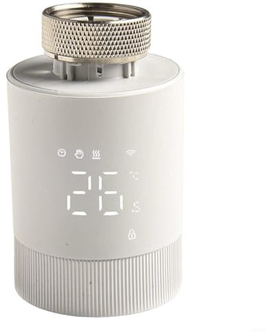 Smart Home WiFi TRV Thermostatic Radiator Valve for Tuya for Smart Life App, Remote Temperature Control, Supports Voice for Alexa for Google Home, Battery Powered, Child Safety Lock