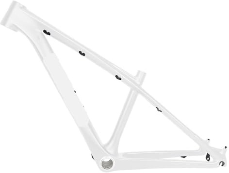 Generisch 26-Zoll-Mountainbike-Rahmen, 14 Zoll Voll-T1000-Faser-MTB-Fahrrad(White,Glossy)