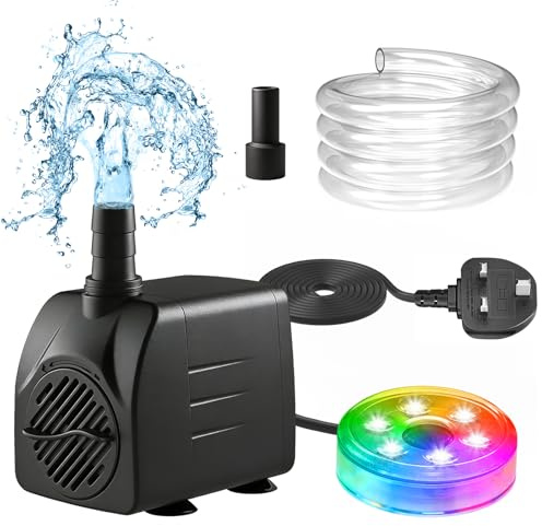 T-SUNUS 210GPH RGB Submersible Water Pump for Water Circulation Systems