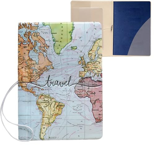 Zerquell Portapassaporto, Portapassaporto Protettivo, Organizer per Passaporto con Porta Carte, Chiusura con Elastico per Passaporto, Biglietti, Carte di Credito, Biglietti da Visita, Donna e Uomo