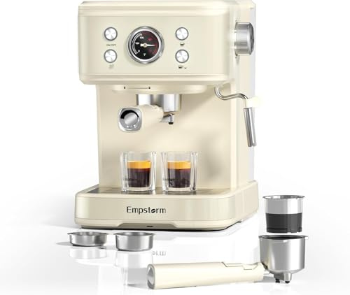 Siebträgermaschine 20 Bar Klein Espressomaschine Professionelle Siebträger Kaffeemaschine mit Starker Milchschäumer, 1.5L Tank, NS Original Kaffeekapseln geeignet, Barista Espresso, Latte& Cappuccino