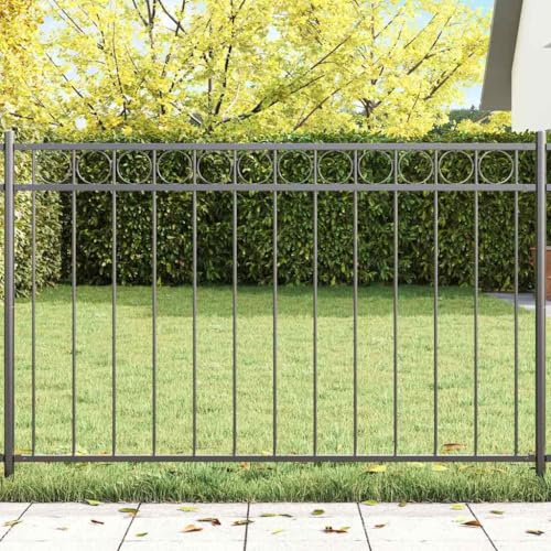 Ordellia ASEN Élément de clôture gris acier 170 x 80 cm panneau de clôture robuste pour clôture de jardin, brise-vue et délimitation, terrasse, balcon avec construction en métal moderne pour
