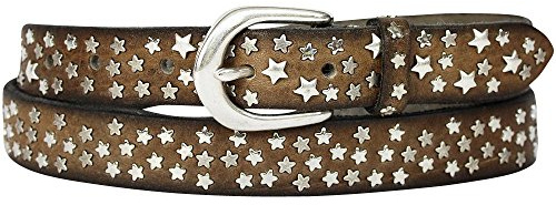 B.Belt Damengürtel mit Sternchen, Taupe, Breite 2,5 cm, 80 cm