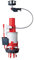 Wirquin 10724143 Double Flush Toilet Flush Mechanism with Push Button Cable Easy Click, Grey and Red