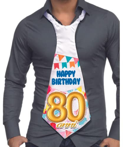 CRAVATTONE 80 ANNI - Cravatta Gadget idea regalo festa 80° Compleanno uomo