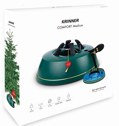 Krinner Comfort Weihnachtsbaumständer, Größe M, Plastik, Blaugrün, 36 x 36 x 10.5 cm