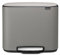Brabantia Bo Treteimer 3 x 11 L Abfalleimer, Metall, Mineral Concrete Grau, 54 x 36.5 x 44 cm, 1 Einheiten