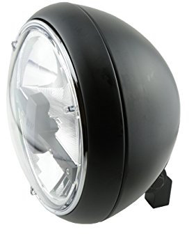 HIGHSIDER Yuma 2 Typ 3 Motorrad 7 Zoll LED-Scheinwerfer, E- geprüft (Schwarz)