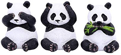 Nemesis Now Three Wise Pandas, 8,5 cm, Harz, Schwarz, Einheitsgröße