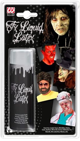 W WIDMANN MILANO Party Fashion - Flüssiglatex 100 ml | Für realistische Horror Spezialeffekte an Halloween und Mottoparty