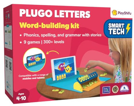 PlayShifu Phonics & Reading Game for Kids – Plugo Letters | Tech-Powered Spelling, Grammar & Vocabulary Kit | Educational Toy & Gift for Boys & Girls Ages 4–10 | Fun Learning Game