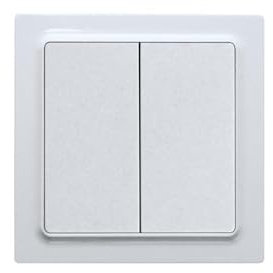 Eltako Funktaster reinweiß glänzend 55x55mm batterie- und leitungslos mit Doppelwippe E-Design55 F4T55E-wg