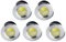 5 Stück Klein Mini LED Einbaustrahler 3W 230V Deckenstrahler mit Transformator COB Downlights Deckenspots 300lm für Weinschrank/Schrank/Küche/Wohnzimmer
