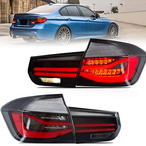 VLAND Rückleuchten Kompatibel mit BMW 3 Series F30 F35 F80 2012-2018 mit Blinker-Sequenzanzeige Heckleuchten, E-mark, Schwarz/weiß