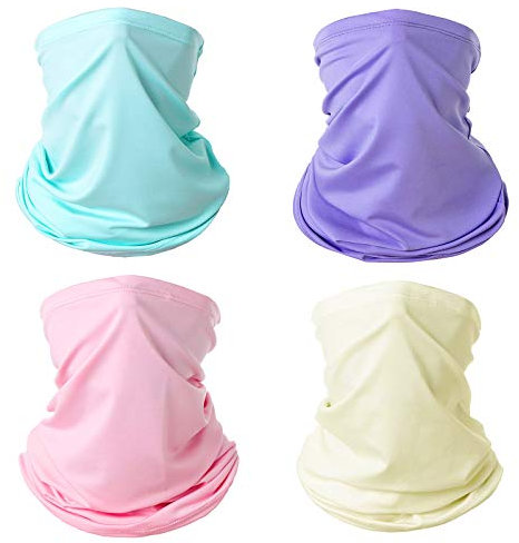 HXC Multifunctional Headwear 4Pack Face Coverings Bandana Face Mask Balaclava Snoods Bandanas for Men &Women Windproof Neck Gaiter Scarf for Cycling