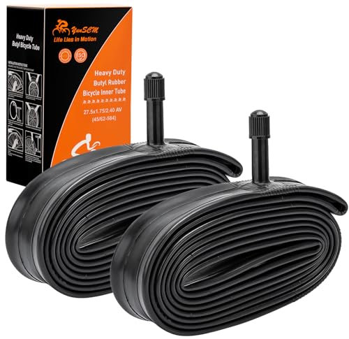 YunSCM 2er-Pack 45/62-584 Verdickung 27.5 Zoll Schlauch 27.5x1.75/1.95/2.25/2.40 AV32mm Ventil kompatibel 27.5 Zoll Fahrradschlauch 27.5X1.75 27.5X1.95 27.5X2.25 27.5X2.35 27.5X2.40