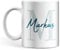 Schlichte Tasse personalisiert mit Initiale und Namen, Namenstasse, persönliche Geschenke Kaffee-Tasse mit Namen (Petrol)