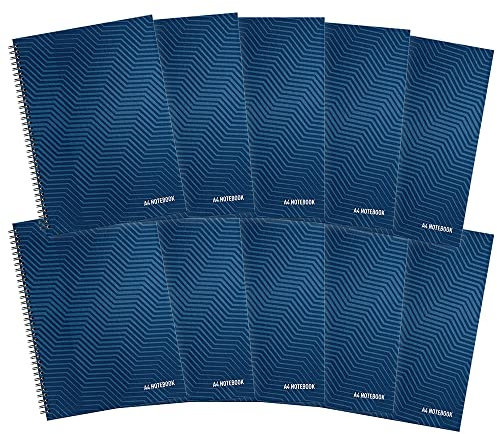Summit A4 Notebook, Hardback Wirebound, Ruled, 160 pages, Blue (Pack of 10)