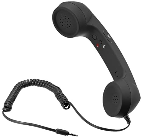sourcing map 3.5mm Retro Telefon Handgerät Telefonhörer für Mikrofon Lautsprecher Schwarz