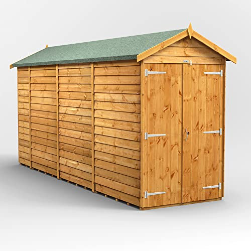 POWER Holzschuppen, 35,6 x 10,2 cm, überlappend, Fensterlos, Holzhaus, Doppeltür, 35,6 x 10,2 cm