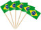 AhfuLife 100/200 Stück Cocktail Stick Flaggen, Zahnstocher Flagge für Sandwich Lebensmittel Cupcake Toppers Cocktail Obst Geschirr Party Supplies Pub Decor (100 Stück, Brasilien Zahnstocher Flagge)