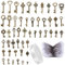 50 Pcs Vintage Skeleton Keys Flying Keys Charms, Including 50 Pcs Antique Skeleton Flying Keys, 50 x Dragonfly Wings, 1 x 30M Crystal String for DIY Jewellry Making Party Favours Room Decor.