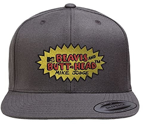 Beavis and Butt-Head Offizielles Lizenzprodukt Premium Snapback Cap (Dunkelgrau), One Size