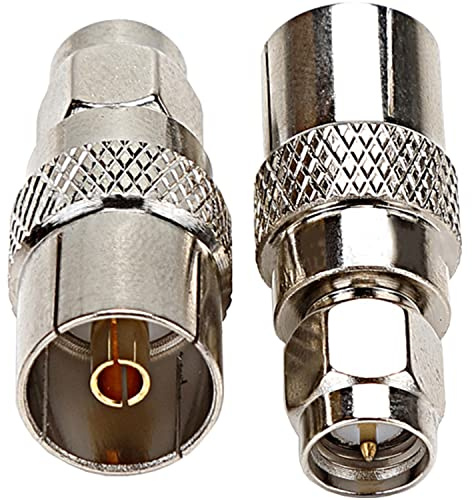 Fohevers 2 pz TV maschio jack a SMA femmina adattatore SMA a connettore TV tipo TV adattatore coassiale RF per antenna TV CATV adattatore antenna satellitare Joiner estendere cavo adattatore