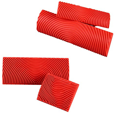 Lot de 4 outils de grain de bois, outil de peinture à grain de bois, motif texturé avec poignée, rouleau en caoutchouc, outil de grainage pratique, peinture semblable au bois pour décoration murale