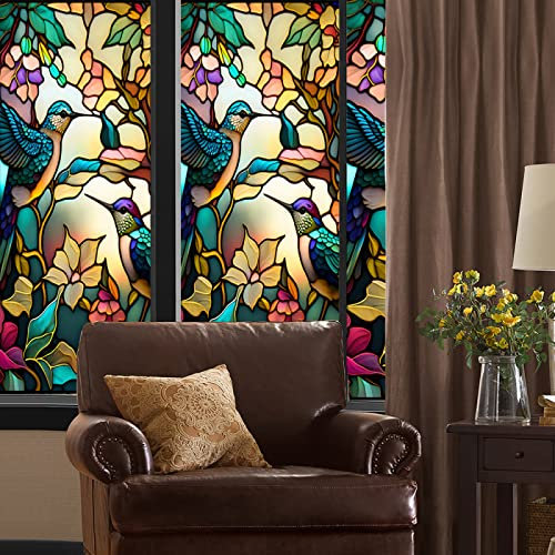 Fensterfolie Kolibri Gelb Sichtschutzfolie Fenster Klebstofffrei Fensterfolie Blickdicht Milchglasfolie Selbstklebend Fenster Fensterfolie Selbsthaftend Folie Fenster Sichtschutz 45x100cm