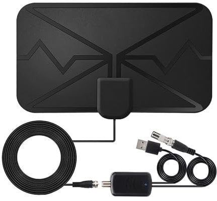 Antenna TV Interna Antenna TV Esterno Antenna tv portatile, Antenna TV HDTV Digitale 120+ Miglia Amplificatore di Segnale Support 4K HD/1080P/VHF/UHF per Home Smart Televisione/Radio,Canali TV Locali