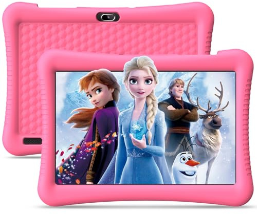 Semeakoko Kids Tablet 10 inch,Tablet for Kids 3-7 Android 32GB, Parental Control, YouTube Netflix, Gifts for Baby（Pink）