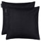 LINUM Annabell Elegant Kissenhülle 40x40 cm 2er-Pack, 100% Baumwolle, Maschinenwaschbar, Schwarz