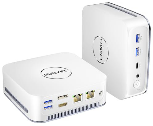 FUNYET Mini PC Gaming, Desktop Computer with Intel 12 Gen Alder Lake N95 (up to 3.4GHz), 16GB DDR4 RAM, 512GB SSD, Support 4K Display, Windows 11 Pro White