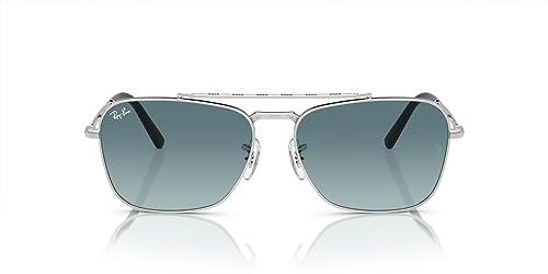 Ray-Ban Unisex Rb3636 New Caravan Sonnenbrille, Silber/Blau, Farbverlauf, Grau
