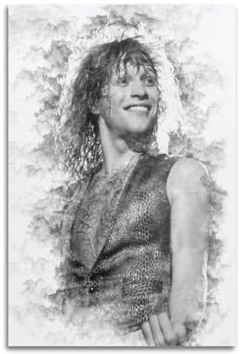 VZRSQZK Poster mit Sänger Jon Bon Jovi, dekoratives Gemälde, Leinwand-Wandposter und Kunstdruck, modernes Familienschlafzimmer-Dekor-Poster, 20 x 30 cm